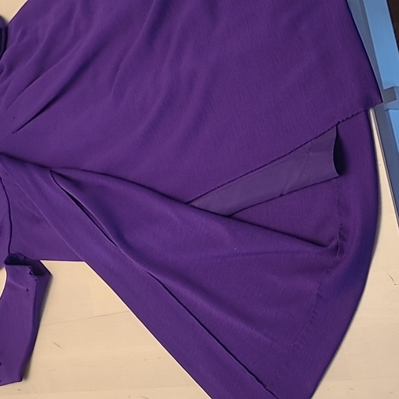 FLAWED VTG Carolyne Roehm Bergdorf Goodman 1960s Purple Faux Wrap Dress - Picture 4 of 17